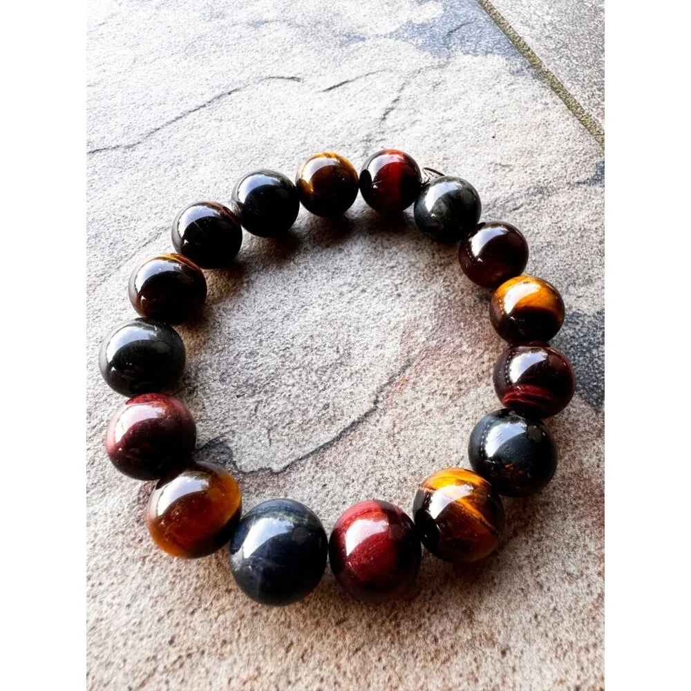 Jay King DTR 925 Sterling Silver Tigers Eye Beaded Necklace & Bracelet Set